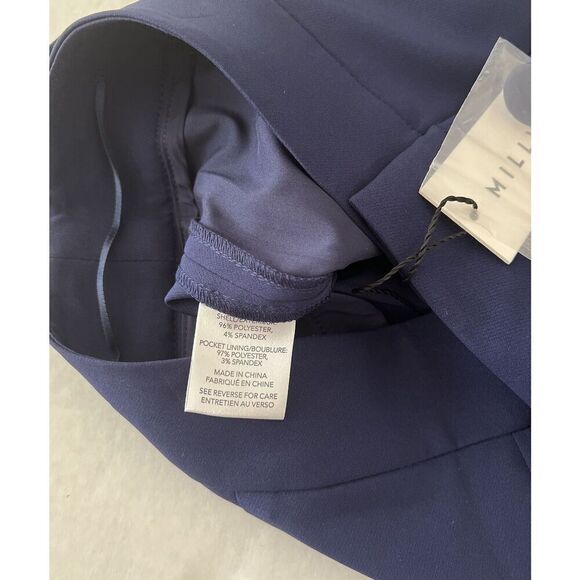 MILLY Aria Cady Sz 10 Button Tab Shorts Navy Blue - Picture 3 of 11